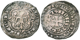 LIEGE, Principauté, Hugues de Chalon (1296-1301), AR demi-gros à l'aigle (stallefreal), s.d. (1297), Statte. D/ + HVGONIS• LEODIENSIS EPI Aigle éploy...