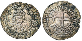 LIEGE, Principauté, Englebert de la Marck (1345-1364), AR gros au buste (bourgeois), s.d. (1348), Liège. D/ B. mitré de f. dans un polylobe, au-dessus...