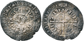 LIEGE, Principauté, Jean d'Arckel (1364-1378), AR gros au buste, s.d., Maastricht. D/ IOh'•EP-S• LEOD B. mitré de f. dans une bordure de onze feuilles...