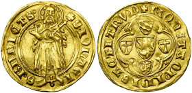LIEGE, Principauté, Jean de Bavière, élu (1389-1418), AR florin d'or au saint Jean, s.d. (à partir de 1399), Saint-Trond. D/ S· IOHAEI- S· BNDICTS· Sa...