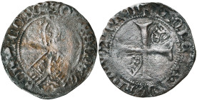 LIEGE, Principauté, Jean de Heinsberg (1419-1455), Cu brûlé, Curange. D/ Ecu incliné de Heinsberg sous une crosse. R/ + MONETA NOVA DE CVRIGHEN Croix ...