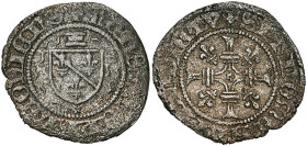 LIEGE, Principauté, Louis de Bourbon (1456-1482), AR huitième de patard (huitième d'aidant), s.d. (vers 1477), Liège ou Hasselt. D/ + MONETA EPI LEODI...