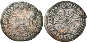 LIEGE, Principauté, Louis de Bourbon (1456-1482), Cu patard (blanc de Bourbon à la flamme), s.d. Frappe d'essai (ou faux d'époque ?) en cuivre. D/ (li...