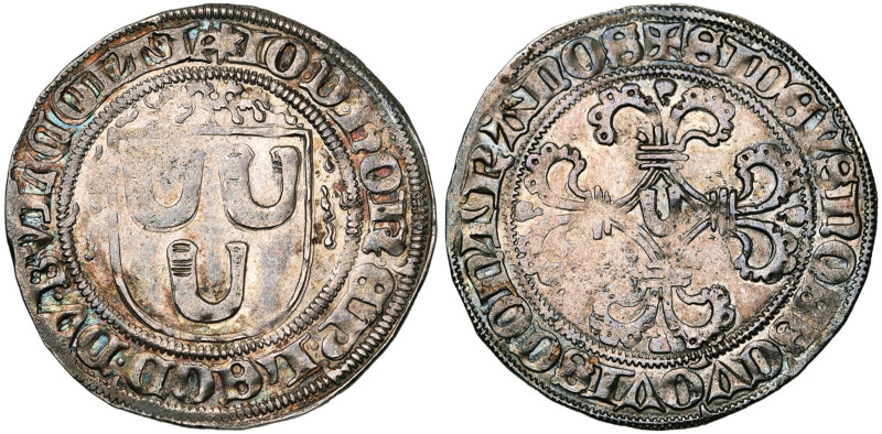 LIEGE, Principauté, Jean de Hornes (1485-1505), AR double patard, s.d. (1485), M...