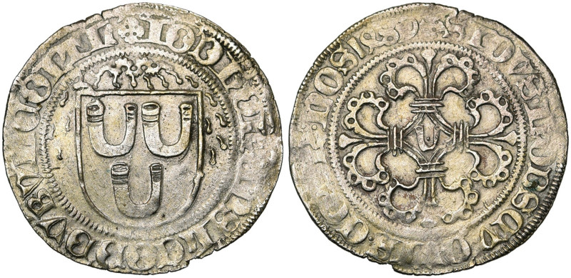 LIEGE, Principauté, Jean de Hornes (1485-1505), AR double patard, 1486, Hasselt ...