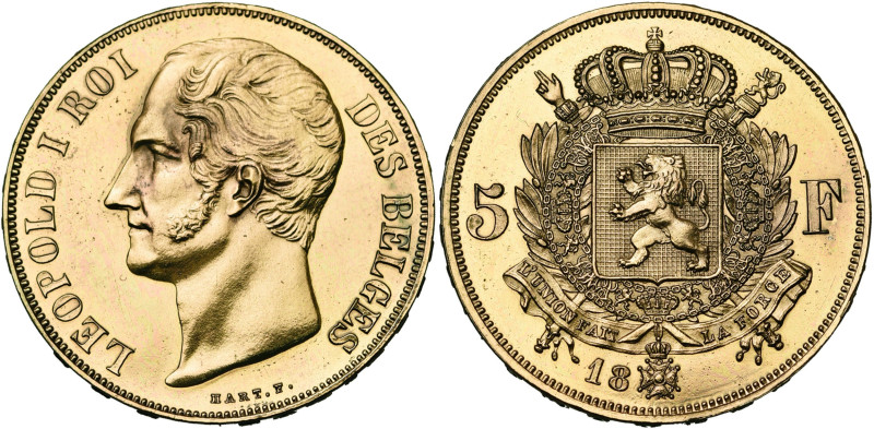 BELGIQUE, Royaume, Léopold Ier (1831-1865), 5 francs, 18(47). Tête nue. Essai de...