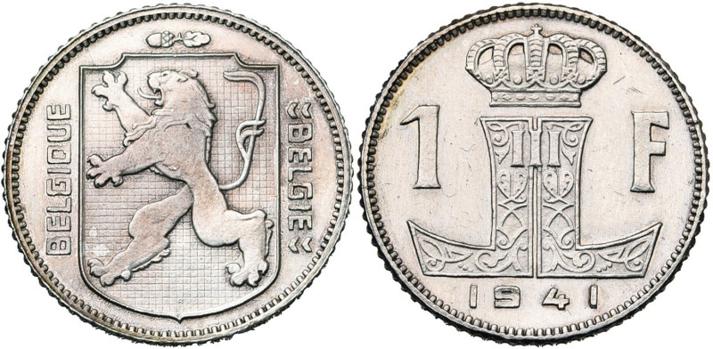 BELGIQUE, Royaume, Léopold III (1934-1951), 1 franc, 1941 FR/NL. Essai de Rau en...