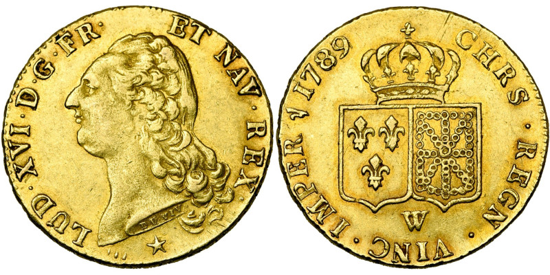 FRANCE, Royaume, Louis XVI (1774-1793), AV double louis d'or à la tête nue, 1789...