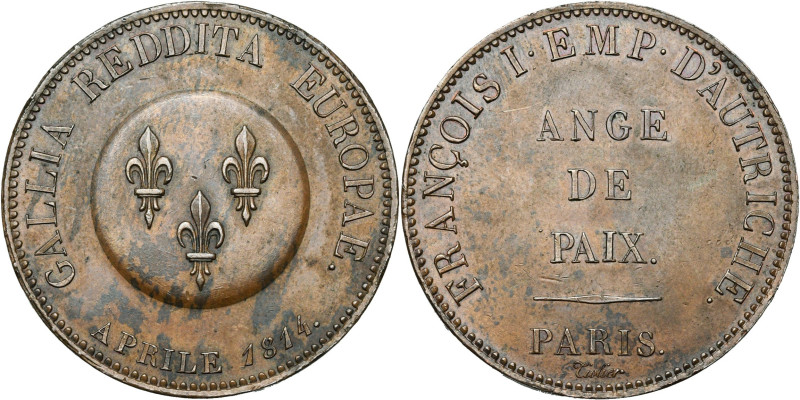 FRANCE, Gouvernement provisoire (1er avril - 3 mai 1814), AE module de 5 francs,...