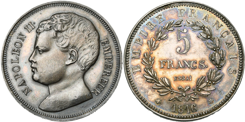 FRANCE, Napoléon II (1811-1832), 5 franc, 1816, Bruxelles (vers 1860). Essai en ...