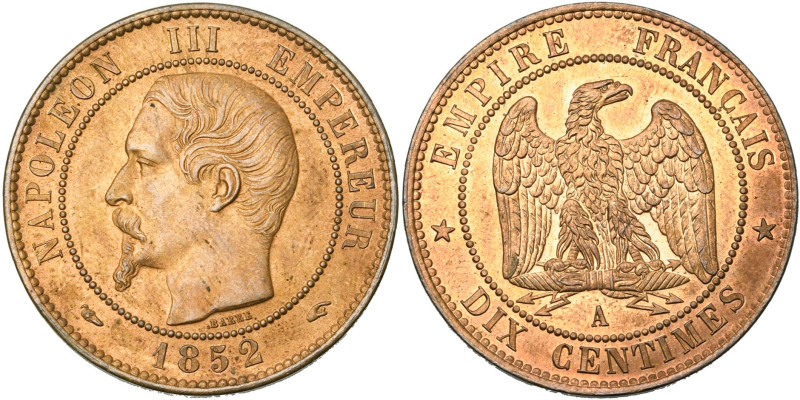 FRANCE, Napoléon III (1852-1870), Cu 10 centimes, 1852 A, Paris. Gad. 248.

Fl...