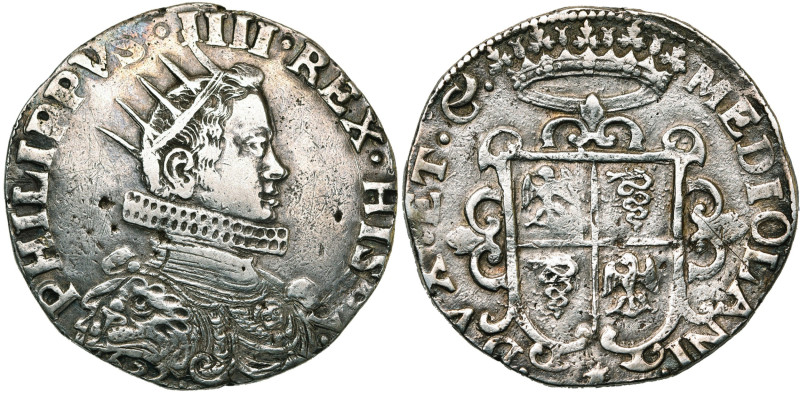 ITALIE, MILAN, Philippe IV d'Espagne (1621-1665), AR ducatone, 1622. D/ B. radié...