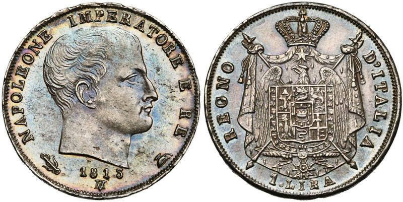 ITALIE, Royaume, Napoléon Ier (1804-1814), AR 2 lire, 1813 V (sur M), Venise. Ha...