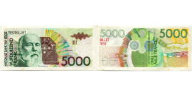 BELGIQUE, 5000 francs, s.d. (1992). Zénobe Gramme. Billet test sans signature. Rare. Petites taches.

Superbe / Extremely Fine