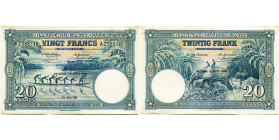 CONGO, Banque du Congo belge, 20 francs, 11.04.50. Neuvième émission. Pick 15H; Martiny, Congo, BCB24-3. Légères traces de plis.

Très Beau / Very F...