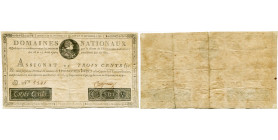 FRANCE, assignat de 300 livres, 19.6/12.9.1791. Série D. Faux d'époque. Pick A48. Traces de plis.

Beau à Très Beau / Fine - Very Fine