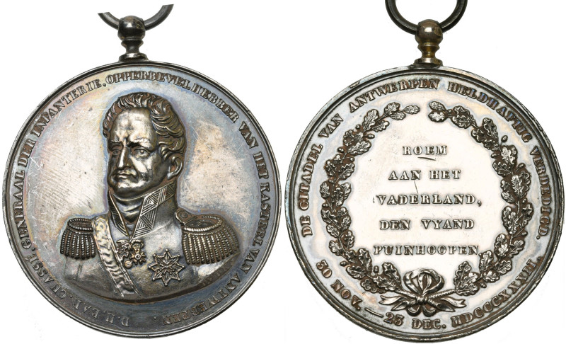 BELGIQUE, AR médaille, 1832, van der Kellen. Le général Chassé, défenseur de la ...