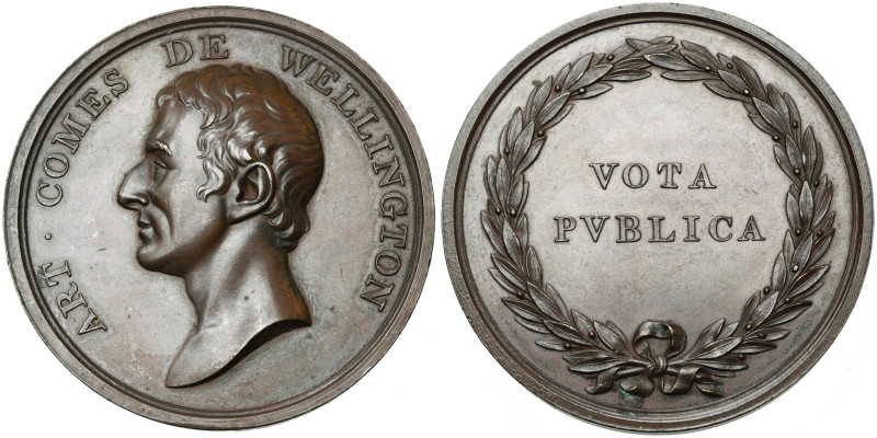 GRANDE-BRETAGNE, AE médaille, 1812, Webb. Hommage du Parlement anglais à Welling...