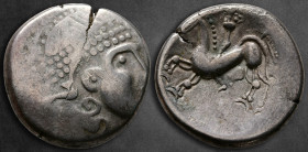 Eastern Europe. Imitations of Philip II of Macedon 200-100 BC. "Velemer" type. Tetradrachm AR