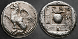 Thrace. Abdera circa 415-395 BC. Heragores, magistrate. Tetradrachm AR