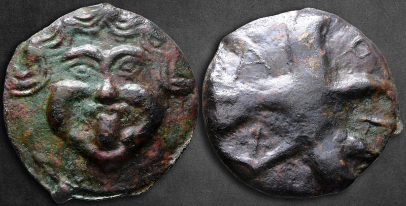 Scythia. Olbia circa 437-410 BC. 
Cast coinage Æ

71 mm, 114,12 g

Facing g...