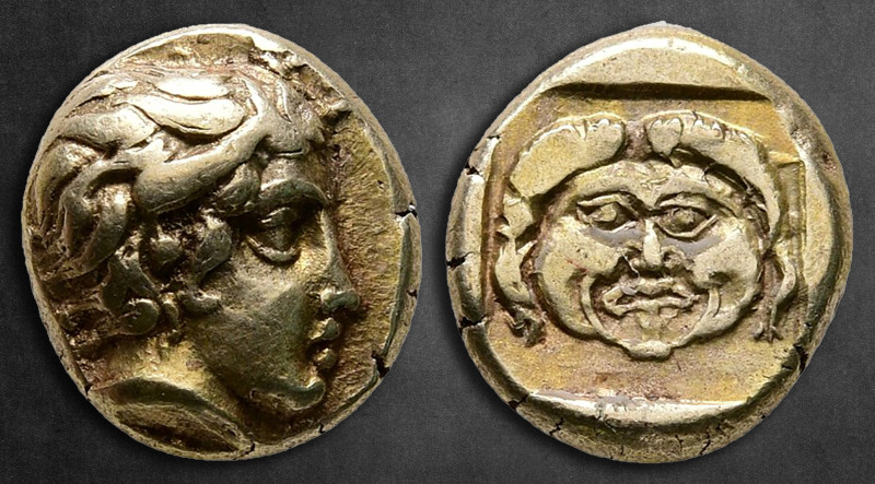 Lesbos. Mytilene circa 454-428 BC. 
Sixth Stater or Hekte EL

11 mm, 2,56 g
...