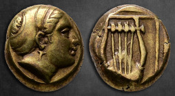 Lesbos. Mytilene circa 412-378 BC. Sixth Stater or Hekte EL