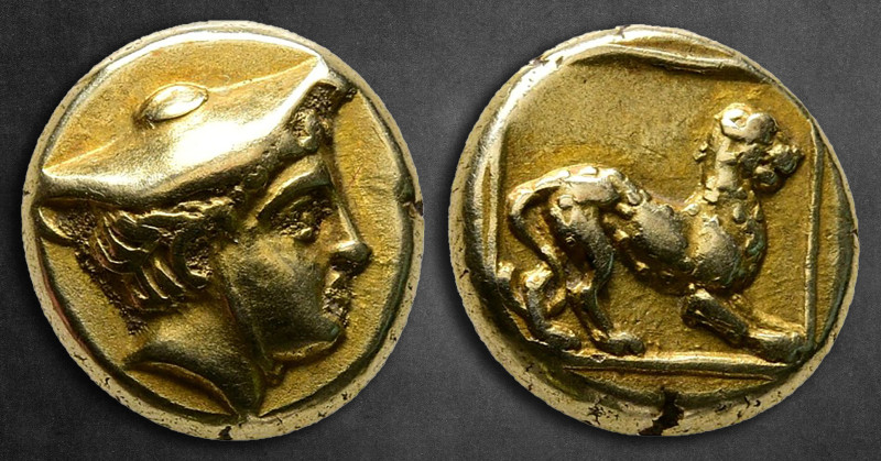 Lesbos. Mytilene circa 377-326 BC. 
Sixth Stater or Hekte EL

10 mm, 2,54 g
...