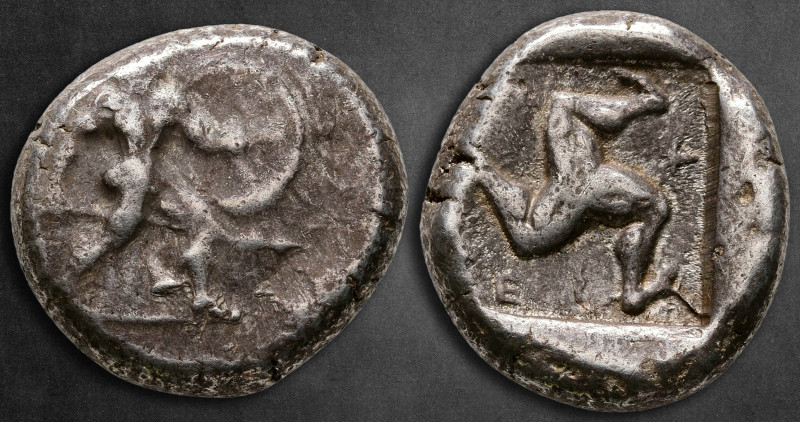 Pamphylia. Aspendos circa 465-430 BC. 
Stater AR

21 mm, 10,70 g

Warrior a...