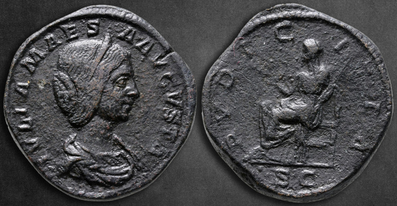 Julia Maesa. Augusta AD 218-224. Rome
Sestertius Æ

31 mm, 23,19 g

IVLIA M...