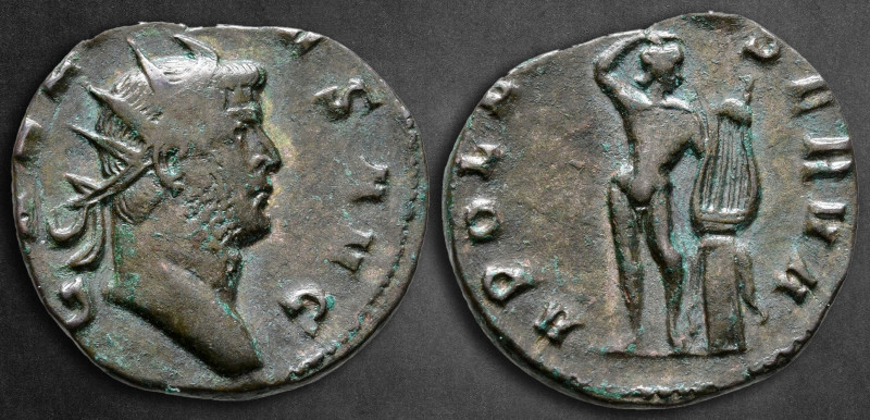 Gallienus AD 253-268. Mediolanum
Antoninianus Æ

20 mm, 3,07 g

GALLIENVS A...