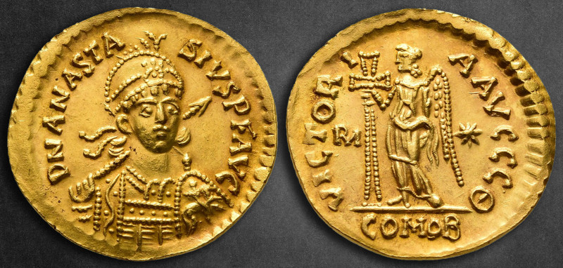 The Ostrogoths. Rome AD 491-518. Theoderic. In the name of Anastasius I.
Solidu...