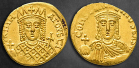 Constantine VI with Irene AD 780-797. Constantinople. Solidus AV