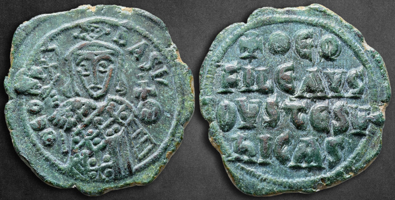 Theophilus AD 829-842. Constantinople
Follis Æ

30 mm, 8,93 g

Bust of Theo...