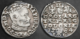 Poland. Olkusz. Stephan Bathori AD 1576-1586. 3 Groschen AR