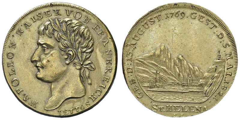 Medaglia 1821 Morte di Napoleone - D/ Testa laureata a sx. Circolarmente : NAPOL...