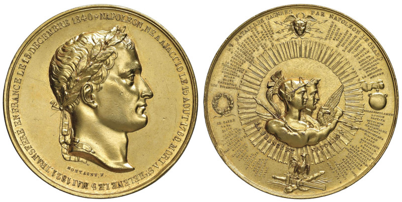 Medaglia 1840 Trasferimento agli Invalidi del corpo di Napoleone - D/ Busto laur...