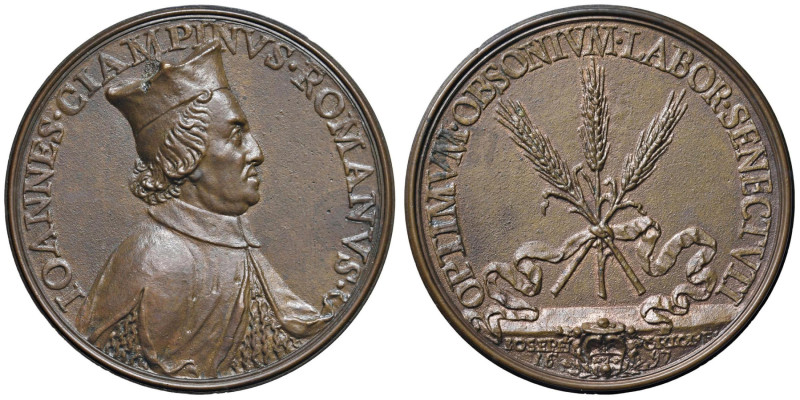 Giovanni Giustino Ciampini (1633-1698) - Medaglia 1687 in onore dello storico, m...