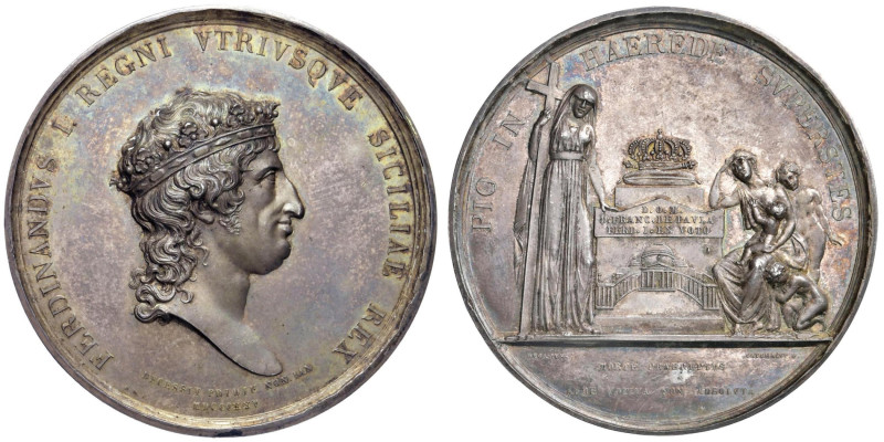 NAPOLI Ferdinando I (1816-1825) Medaglia 1825 per la morte del re - Opus: Catena...