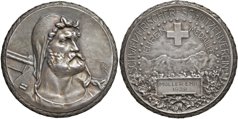 SVIZZERA. Lucerna - Medaglia 1939 per il Club di Tiro a Segno, medaglia premio c...