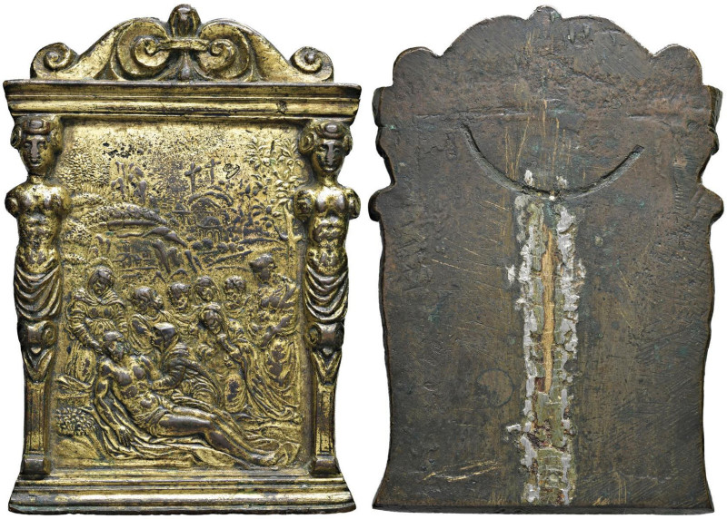 Placchetta del Compianto sul Cristo morto, Pace - XVI secolo - Fusione in bronzo...