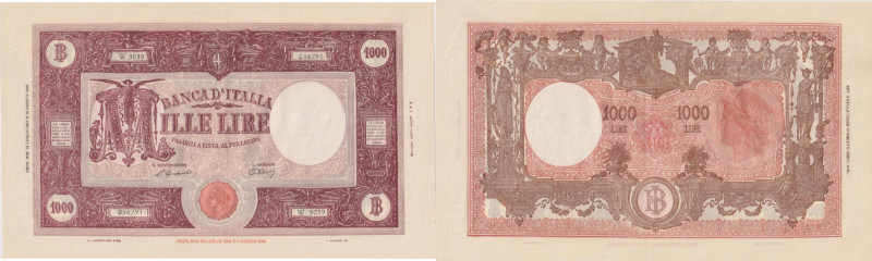 Banca d' Italia - 1000 Lire Grande "M" (B.I.) - serie W3039 034791 del 12/07/194...