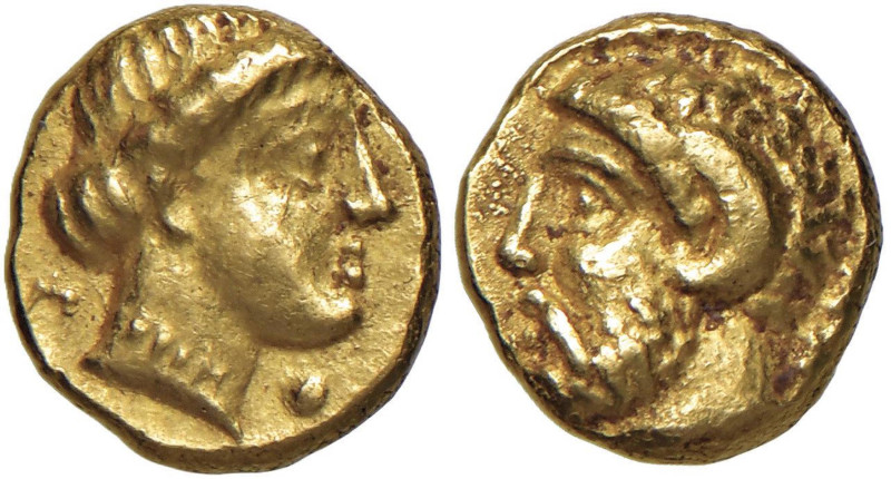 CIRENAICA Cirene - 1/10 Statere o litra (322-313 a.C.) Testa di Zeus-Ammon a s. ...