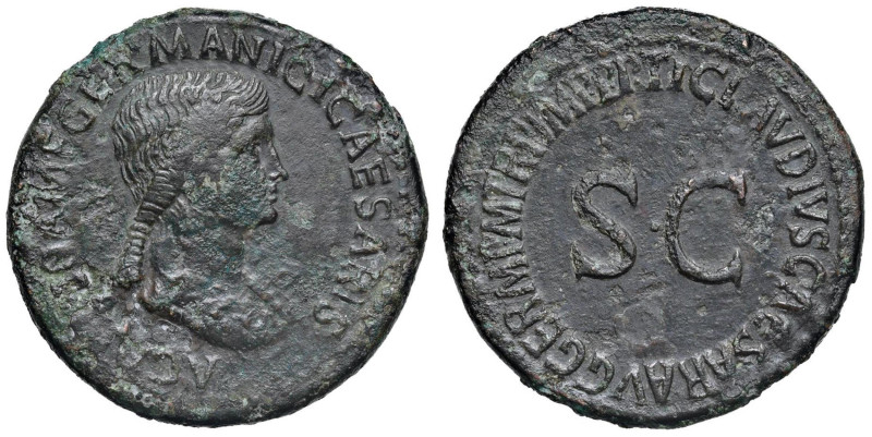 Agrippina (madre di Caligola) Sesterzio - Busto a d. - R/ Lettere S C nel campo ...