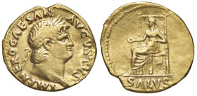Nerone (54-68) Aureo - Testa laureata a d. - R/ La Salute seduta a s. - RIC 66 AU (g 7,14) Probabilmente da montatura, comunque non deturpante

BB