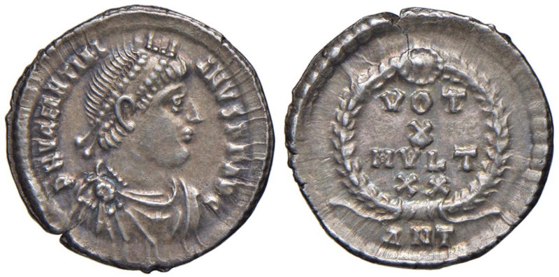 Valentiniano I (364-375) Siliqua (Antiochia) Busto diademato a d. - R/ VOT X MVL...