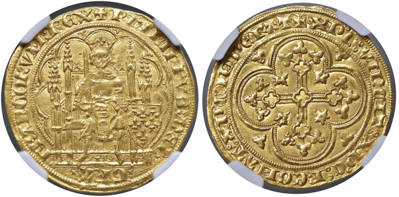 FRANCIA Filippo VI (1328-1350) Ecu d'or - Fr. 270 AU (g 4,49) Esemplare in altis...