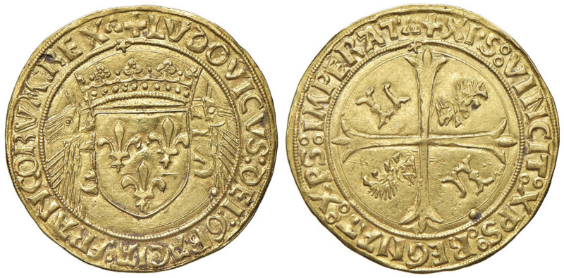 FRANCIA Luigi XII (1498-1515) Ecu d'or au porc-épic - Fr. 325 AU (g 3,43)

SPL...