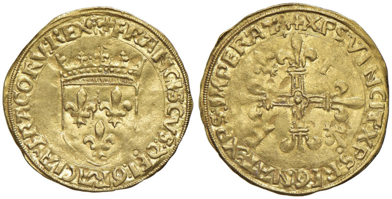 FRANCIA Francesco I (1515-1547) Ecu d'or - Fr. 345 AU (g 3,42)

BB-SPL