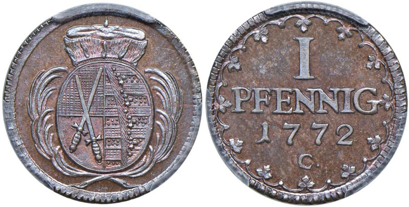 GERMANIA Sassonia - Federico Augusto III (1763-1806) Pfennig 1772 C - KM 1000 CU...